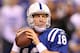 INDIANAPOLIS, IN - JANUARY 08: Quarterback Peyton Manning #18 of the Indianapolis Colts looks to pass in the first quarter against the New York Jets during their 2011 AFC wild card playoff game at Lucas Oil Stadium on January 8, 2011 in Indianapolis, Indiana. (Photo by Andy Lyons/Getty Images)