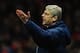 LONDON, ENGLAND - JANUARY 22: Arsene Wenger manager of Arsenal reacts during the Barclays Premier League match between Arsenal and Manchester United at Emirates Stadium on January 22, 2012 in London, England. (Photo by Mike Hewitt/Getty Images)