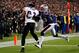 FOXBORO, MA - JANUARY 22: Sterling Moore #29 of the New England Patriots breaks up a catch intended for Lee Evans #83 of the Baltimore Ravens late in the fourth quarter during their AFC Championship Game at Gillette Stadium on January 22, 2012 in Foxboro, Massachusetts. (Photo by Rob Carr/Getty Images)