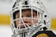 SUNRISE, FL - JANUARY 16: Goaltender Tim Thomas #30 of the Boston Bruins warms up prior to the game against the Florida Panthers on January 16, 2012 at the BankAtlantic Center in Sunrise, Florida. (Photo by Joel Auerbach/Getty Images)