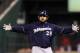 ST LOUIS, MO - OCTOBER 13: Prince Fielder #28 of the Milwaukee Brewers gestures after he hit a double in the top of the fourth inning against the St. Louis Cardinals during Game 4 of the National League Championship Series at Busch Stadium on October 13, 2011 in St. Louis, Missouri. (Photo by Christian Petersen/Getty Images)