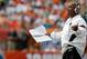 MIAMI GARDENS, FL - DECEMBER 04: Oakland Raiders head coach Hue Jackson looks on during a game against the Miami Dolphins at Sun Life Stadium on December 4, 2011 in Miami Gardens, Florida. (Photo by Mike Ehrmann/Getty Images)