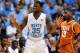 CHAPEL HILL, NC - DECEMBER 21: Reggie Bullock #35 of the North Carolina Tar Heels reacts after being called for a foul against Sterling Gibbs #13 of the Texas Longhorns during play at Dean Smith Center on December 21, 2011 in Chapel Hill, North Carolina. North Carolina won 82-63. (Photo by Grant Halverson/Getty Images)