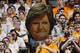 KNOXVILLE, TN - JANUARY 21: Tennessee Volunteers fans hold up a cardboard photo of women's basketball coach Pat Summitt during the game against the Connecticut Huskies at Thompson-Boling Arena on January 21, 2012 in Knoxville, Tennessee. Tennessee defeated Connecticut 60-57. (Photo by Joe Robbins/Getty Images)