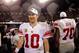 SAN FRANCISCO, CA - JANUARY 22: Eli Manning #10 of the New York Giants celebrates after the GIants won 20-17 in overtime against the San Francisco 49ers during the NFC Championship Game at Candlestick Park on January 22, 2012 in San Francisco, California. (Photo by Doug Pensinger/Getty Images)