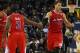 OAKLAND, CA - DECEMBER 25: Blake Griffin #32 of the Los Angeles Clippers celebrates with Chris Paul #3 against Golden State Warriors during the season opener at Oracle Arena on December 25, 2011 in Oakland, California. NOTE TO USER: User expressly acknowledges and agrees that, by downloading and or using this photograph, User is consenting to the terms and conditions of the Getty Images License Agreement. (Photo by Jed Jacobsohn/Getty Images)