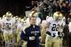 STANFORD, CA - NOVEMBER 26: Notre Dame Fighting Irish head coach Brian Kelly run on to the field for their game against the Stanford Cardinal at Stanford Stadium on November 26, 2011 in Stanford, California. (Photo by Ezra Shaw/Getty Images)
