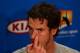 MELBOURNE, AUSTRALIA - JANUARY 27: Andy Murray of Great Britain talks to the media at a press conference following his semifinal loss against Novak Djokovic of Serbia during day twelve of the 2012 Australian Open at Melbourne Park on January 27, 2012 in Melbourne, Australia. (Photo by Clive Brunskill/Getty Images)