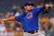 PITTSBURGH - AUGUST 03: Matt Garza #17 of the Chicago Cubs pitches against the Pittsburgh Pirates during the game on August 3, 2011 at PNC Park in Pittsburgh, Pennsylvania. (Photo by Jared Wickerham/Getty Images)
