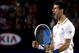 MELBOURNE, AUSTRALIA - JANUARY 27: Novak Djokovic of Serbia celebrates winning match point in his semifinal match against Andy Murray of Great Britain during day twelve of the 2012 Australian Open at Melbourne Park on January 27, 2012 in Melbourne, Australia. (Photo by Aaron Favila-Pool/Getty Images)