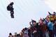 ASPEN, CO - JANUARY 29: Shaun White soars above the spectators as he competes in men's snowboard superpipe elimination during Winter X Games 2012 at Buttermilk Mountain on January 29, 2012 in Aspen, Colorado. White finished first to advance to the finals. (Photo by Doug Pensinger/Getty Images)