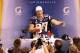INDIANAPOLIS, IN - JANUARY 31: Rob Gronkowski #87 of the New England Patriots answers questions from the media during Media Day ahead of Super Bowl XLVI against the New York Giants at Lucas Oil Stadium on January 31, 2012 in Indianapolis, Indiana. (Photo by Michael Heiman/Getty Images)