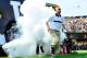 NASHVILLE, TN - SEPTEMBER 17: Coach James Franklin of the Vanderbilt Commodores leads his team onto the field for a game against the Ole Miss Rebels at Vanderbilt Stadium on September 17, 2011 in Nashville, Tennessee. (Photo by Grant Halverson/Getty Images)
