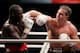 MOSCOW - DECEMBER 10: Oleg Maskaev (R) of Russia in action against Peter Okhello of Uganda during the WBC Heavyweight title fight on December 10, 2006 in Moscow, Russia. (Photo by Dima Korotayev/Epsilon/Getty Images)