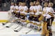 ST. PAUL, MN - APRIL 07: The Minnesota Duluth Bulldogs line up before the start of the semifinals of the 2011 NCAA Men's Frozen Four against of the Notre Dame Fighting Irish on April 7, 2011 at the Xcel Energy Center in St. Paul, Minnesota. (Photo by Elsa/Getty Images)