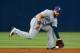 ATLANTA, GA - JUNE 01: Jason Bartlett #8 of the San Diego Padres scoops up a ground ball hit by Jordan Schafer #1 of the Atlanta Braves in the fourth inning at Turner Field on June 1, 2011 in Atlanta, Georgia. (Photo by Kevin C. Cox/Getty Images)
