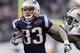 FOXBORO, MA - DECEMBER 24: Wes Welker #83 of the New England Patriots runs past Yeremiah Bell #37 of the Miami Dolphins during the fourth quarterof New England's 27-24 win at Gillette Stadium on December 24, 2011 in Foxboro, Massachusetts. (Photo by Winslow Townson/Getty Images)