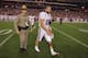 GLENDALE, AZ - JANUARY 02: Andrew Luck #12 of the Stanford Cardinal walks off of the field after Stanford lost 41-38 in overtime against the Oklahoma State Cowboys during the Tostitos Fiesta Bowl on January 2, 2012 at University of Phoenix Stadium in Glendale, Arizona. (Photo by Doug Pensinger/Getty Images)