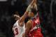 CHICAGO, IL - JANUARY 11: JaVale McGee #34 of the Washington Wizards shoots over Joakim Noah #13 of the Chicago Bulls at the United Center on January 11, 2012 in Chicago, Illinois. The Bulls defeated the Wizards 78-64. NOTE TO USER: User expressly acknowledges and agrees that, by downloading and or using this photograph, User is consenting to the terms and conditions of the Getty Images License Agreement. (Photo by Jonathan Daniel/Getty Images)