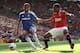 MANCHESTER, ENGLAND - SEPTEMBER 18: Jose Bosingwa of Chelsea competes with Patrice Evra of Manchester United during the Barclays Premier League match between Manchester United and Chelsea at Old Trafford on September 18, 2011 in Manchester, England. (Photo by Clive Brunskill/Getty Images)