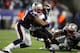 FOXBORO, MA - JANUARY 22: Jerod Mayo #51 of the New England Patriots tackles Ray Rice #27 of the Baltimore Ravens during their AFC Championship Game at Gillette Stadium on January 22, 2012 in Foxboro, Massachusetts. (Photo by Al Bello/Getty Images)