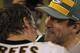 GREEN BAY, WI - SEPTEMBER 08: Aaron Rodgers #12 of the Green Bay Packers talks with Drew Brees #9 of the New Orleans Saints after the NFL opening season game at Lambeau Field on September 8, 2011 in Green Bay, Wisconsin. The Packers defeated the Saints 42-34. (Photo by Jonathan Daniel/Getty Images)