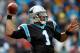 CHARLOTTE, NC - DECEMBER 24: Cam Newton #1 of the Carolina Panthers drops back to pass during their game against the Tampa Bay Buccaneers at Bank of America Stadium on December 24, 2011 in Charlotte, North Carolina. (Photo by Streeter Lecka/Getty Images)
