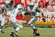 KANSAS CITY, MO - SEPTEMBER 11: Running back Curtis Martin #28 of the New York Jets runs with a screen pass against the Kansas City Chiefs on September 11, 2005 at Arrowhead Stadium in Kansas City, Missouri. The Chiefs won 27-7. (Photo by Brian Bahr/Getty Images)