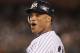 NEW YORK, NY - OCTOBER 06: Robinson Cano #24 of the New York Yankees reacts after he hit an infield single in the bottom of the seventh inning against the Detroit Tigers during Game Five of the American League Championship Series at Yankee Stadium on October 6, 2011 in the Bronx borough of New York City. (Photo by Nick Laham/Getty Images)