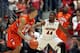 TUCSON, AZ - DECEMBER 10: Milton Jennings #24 of the Clemson Tigers drives the ball against Solomon Hill #44 of the Arizona Wildcats during the college basketball game at McKale Center on December 10, 2011 in Tucson, Arizona. The Wildcats defeated the Tigers 63-47. (Photo by Christian Petersen/Getty Images)