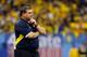 NEW ORLEANS, LA - JANUARY 03: Head coach Brady Hoke of the Michigan Wolverines looks on against the Virginia Tech Hokies during the Allstate Sugar Bowl at Mercedes-Benz Superdome on January 3, 2012 in New Orleans, Louisiana. (Photo by Kevin C. Cox/Getty Images)