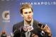 INDIANAPOLIS, IN - FEBRUARY 05: Quarterback Tom Brady #12 of the New England Patriots speaks to the media after losing to the New York Giants in Super Bowl XLVI at Lucas Oil Stadium on February 5, 2012 in Indianapolis, Indiana. The New York Giants defeated the New England Patriots 21-17. (Photo by Jamie Squire/Getty Images)