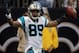 NEW ORLEANS, LA - JANUARY 01: Steve Smith #89 of the Carolina Panthers celebrates after scoring a touchdown during the game against the New Orleans Saints at the Mercedes-Benz Superdome on January 1, 2012 in New Orleans, Louisiana. (Photo by Chris Graythen/Getty Images)