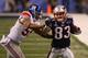 INDIANAPOLIS, IN - FEBRUARY 05: Wes Welker #83 of the New England Patriots fights off the tackle of Michael Boley #59 of the New York Giants in the first half during Super Bowl XLVI at Lucas Oil Stadium on February 5, 2012 in Indianapolis, Indiana. (Photo by Win McNamee/Getty Images)