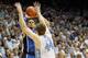 CHAPEL HILL, NC - FEBRUARY 08: Austin Rivers #0 of the Duke Blue Devils shoots the game-winning 3 pointer over Tyler Zeller #44 to defeat the North Carolina Tar Heels 85-84 during their game at the Dean Smith Center on February 8, 2012 in Chapel Hill, North Carolina. (Photo by Streeter Lecka/Getty Images)