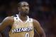 CLEVELAND - APRIL 19: Gilbert Arenas #0 of the Washington Wizards looks on while playing the Cleveland Cavaliers in Game One of the Eastern Conference Quarterfinals during the 2008 NBA Playoffs at Quicken Loans Arena on April 19, 2008 in Cleveland, Ohio. Cleveland won the game 93-86. NOTE TO USER: User expressly acknowledges and agrees that, by downloading and or using this photograph, User is consenting to the terms and conditions of the Getty Images License Agreement. (Photo by Gregory Shamus/Getty Images)