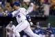 KANSAS CITY, MO - SEPTEMBER 16: Billy Butler #16 of the Kansas City Royals hits a RBI single in the first inning during a game against the Chicago White Sox at Kauffman Stadium on September 16, 2011 in Kansas City, Missouri. (Photo by Ed Zurga/Getty Images)
