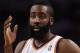 BOSTON, MA - JANUARY 16: James Harden #13 of the Oklahoma City Thunder looks on in the first quarter against the Boston Celtics on January 16, 2012 at TD Garden in Boston, Massachusetts. NOTE TO USER: User expressly acknowledges and agrees that, by downloading and or using this photograph, User is consenting to the terms and conditions of the Getty Images License Agreement. (Photo by Elsa/Getty Images)