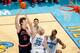 NEW ORLEANS, LA - FEBRUARY 08: Omer Asik #3 of the Chicago Bulls shoots the ball over Chris Kaman #35 of the New Orleans Hornets at New Orleans Arena on February 8, 2012 in New Orleans, Louisiana. NOTE TO USER: User expressly acknowledges and agrees that, by downloading and or using this photograph, User is consenting to the terms and conditions of the Getty Images License Agreement. (Photo by Chris Graythen/Getty Images)