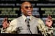 LAS VEGAS, NV - SEPTEMBER 17: Boxer Floyd Mayweather Jr. speaks at a post-fight news conference after he defeated Victor Ortiz to win the WBC welterweight title at the MGM Grand Garden Arena September 17, 2011 in Las Vegas, Nevada. (Photo by Ethan Miller/Getty Images)