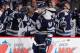COLUMBUS, OH - JANUARY 14: Rick Nash #61 of the Columbus Blue Jackets celebrates a third period goal with teammates while playing the San Jose Sharks at Nationwide Arena on January 14, 2012 in Columbus, Ohio. The San Jose Sharks won the game 2-1. (Photo by Gregory Shamus/Getty Images)