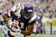 MINNEAPOLIS, MN - OCTOBER 9: Visanthe Shiancoe #81 of the Minnesota Vikings carries the ball against the Arizona Cardinals in the first quarter on October 9, 2011 at Hubert H. Humphrey Metrodome in Minneapolis, Minnesota. The Vikings defeated the Cardinals 34-10. (Photo by Hannah Foslien/Getty Images)