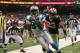 NEW ORLEANS, LA - JANUARY 1: Steve Smith #89 of the Carolina Panthers makes a catch for a touchdown against Jabari Greer #33 of the New Orleans Saints at the Mercedes-Benz Superdome on January 1, 2012 in New Orleans, Louisiana (Photo by Scott Cunningham/Getty Images)
