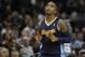 CHARLOTTE, NC - DECEMBER 07: J.R. Smith #5 of the Denver Nuggets celebrates after making a basket against the Charlotte Bobcats during their game at Time Warner Cable Arena on December 7, 2010 in Charlotte, North Carolina. NOTE TO USER: User expressly acknowledges and agrees that, by downloading and/or using this Photograph, User is consenting to the terms and conditions of the Getty Images License Agreement. (Photo by Streeter Lecka/Getty Images)