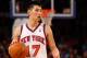 NEW YORK, NY - FEBRUARY 10: Jeremy Lin #17 of the New York Knicks brings the ball up court against the Los Angeles Lakers at Madison Square Garden on February 10, 2012 in New York City. NOTE TO USER: User expressly acknowledges and agrees that, by downloading and or using this photograph, User is consenting to the terms and conditions of the Getty Images License Agreement. (Photo by Chris Chambers/Getty Images)