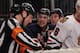 Captain Ryan Callahan was livid after the referees blew the whistle to stop play after he made a last-second effort to put the puck past the Blackhawks' Corey Crawford.
