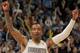DENVER, CO - APRIL 25: J.R. Smith #5 of the Denver Nuggets reacts after scoring against the Oklahoma City Thunder in Game Four of the Western Conference Quarterfinals in the 2011 NBA Playoffs on April 24, 2011 at the Pepsi Center in Denver, Colorado. NOTE TO USER: User expressly acknowledges and agrees that, by downloading and or using this photograph, User is consenting to the terms and conditions of the Getty Images License Agreement. (Photo by Doug Pensinger/Getty Images)