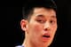 NEW YORK, NY - FEBRUARY 15: Jeremy Lin #17 of the New York Knicks looks on against the Sacramento Kings at Madison Square Garden on February 15, 2012 in New York City. NOTE TO USER: User expressly acknowledges and agrees that, by downloading and/or using this Photograph, user is consenting to the terms and conditions of the Getty Images License Agreement. (Photo by Chris Trotman/Getty Images)