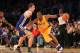 LOS ANGELES, CA - JANUARY 06: Kobe Bryant #24 of the Los Angeles Lakers drives against David Lee #10 of the Golden State Warriors at Staples Center on January 6, 2012 in Los Angeles, California. The Lakers won 97-90. NOTE TO USER: User expressly acknowledges and agrees that, by downloading and or using this photograph, User is consenting to the terms and conditions of the Getty Images License Agreement. (Photo by Stephen Dunn/Getty Images)