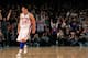 NEW YORK, NY - FEBRUARY 19: Jeremy Lin #17 of the New York Knicks reacts after shooting a three pointer against the Dallas Mavericks at Madison Square Garden on February 19, 2012 in New York City. NOTE TO USER: User expressly acknowledges and agrees that, by downloading and/or using this Photograph, user is consenting to the terms and conditions of the Getty Images License Agreement. (Photo by Chris Trotman/Getty Images)